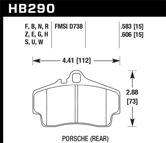 Hawk Performance - Hawk Porsche HPS Street Rear Brake Pads - Demon Performance