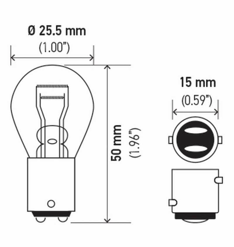 Hella - Hella Bulb 1157 12V 27/8W Ba9S S8 (2) - Demon Performance