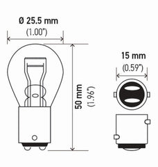 Hella - Hella Bulb 1157 12V 27/8W Ba9S S8 (2) - Demon Performance