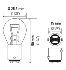 Hella - Hella Bulb 1157 12V 27/8W BAY15d S8 - Demon Performance