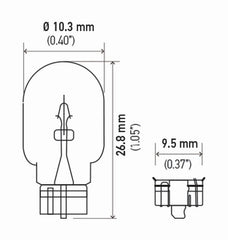 Hella - Hella Bulb 158 12V 3W W21X95D T325 Dot (2) - Demon Performance