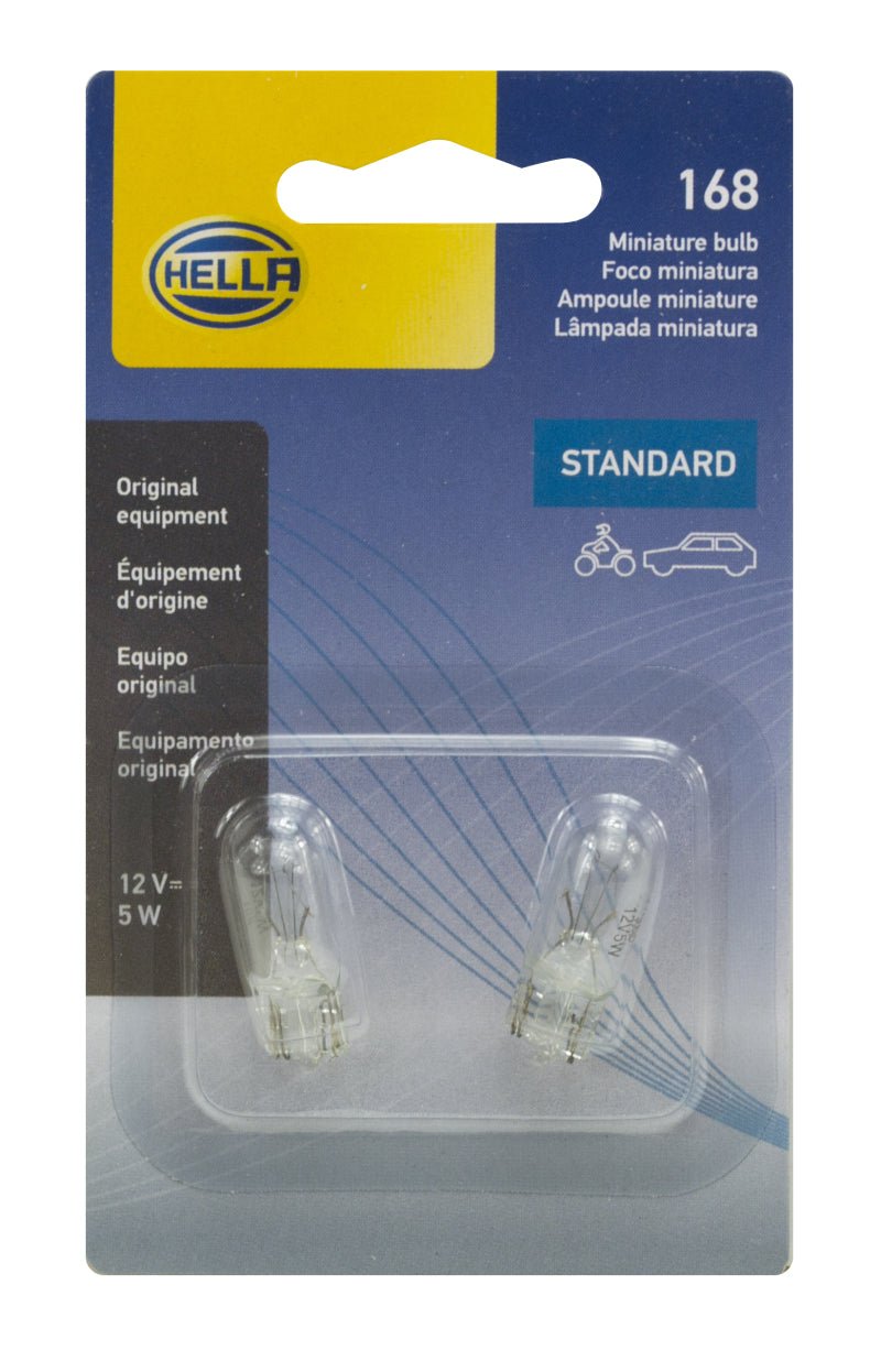 Hella - Hella Bulb 168 12V 5W 3Cp W21X95D T325 (2) - Demon Performance