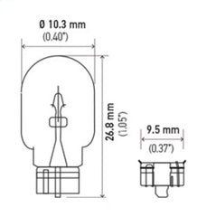 Hella - Hella Bulb 194 12V 4W W2.1x9.5d T3.25 (Min. Order QTY 10) - Demon Performance