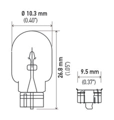 Hella - Hella Bulb 194 12V 4W W2.1x9.5d T3.25 (Min. Order QTY 10) - Demon Performance
