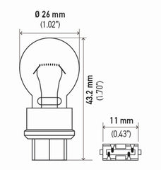 Hella - Hella Bulb 3157 12V 27/7W W25X16Q S8 (2) - Demon Performance