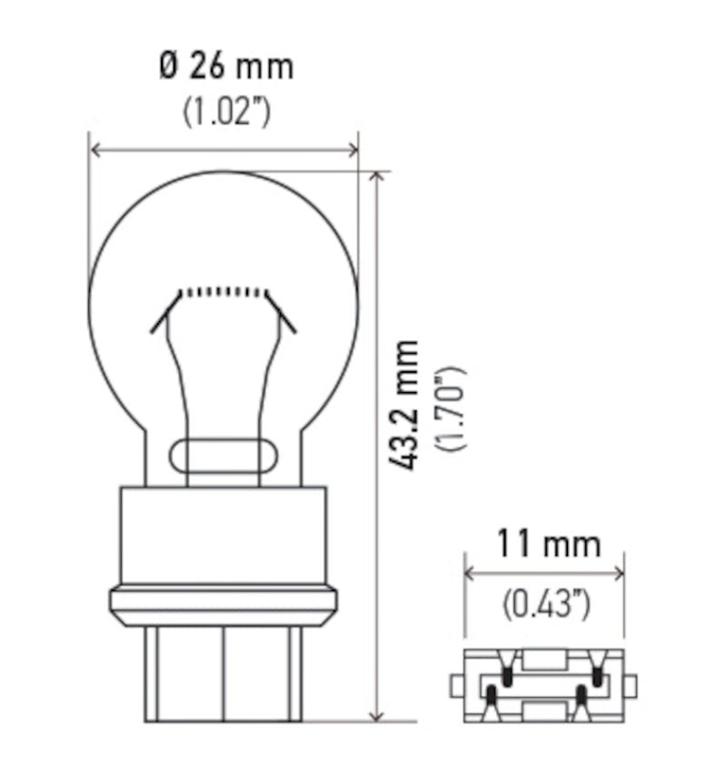 Hella - Hella Bulb 3457 12V 29/8W W3x16q S8 - Demon Performance