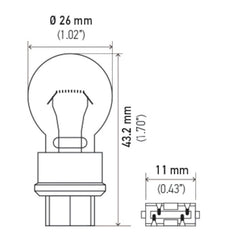 Hella - Hella Bulb 3457 12V 29/8W W3x16q S8 - Demon Performance