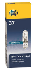 Hella - Hella Bulb 37 12V 1.3W W2X4.6d T1.75 (Min. Order QTY 10) - Demon Performance