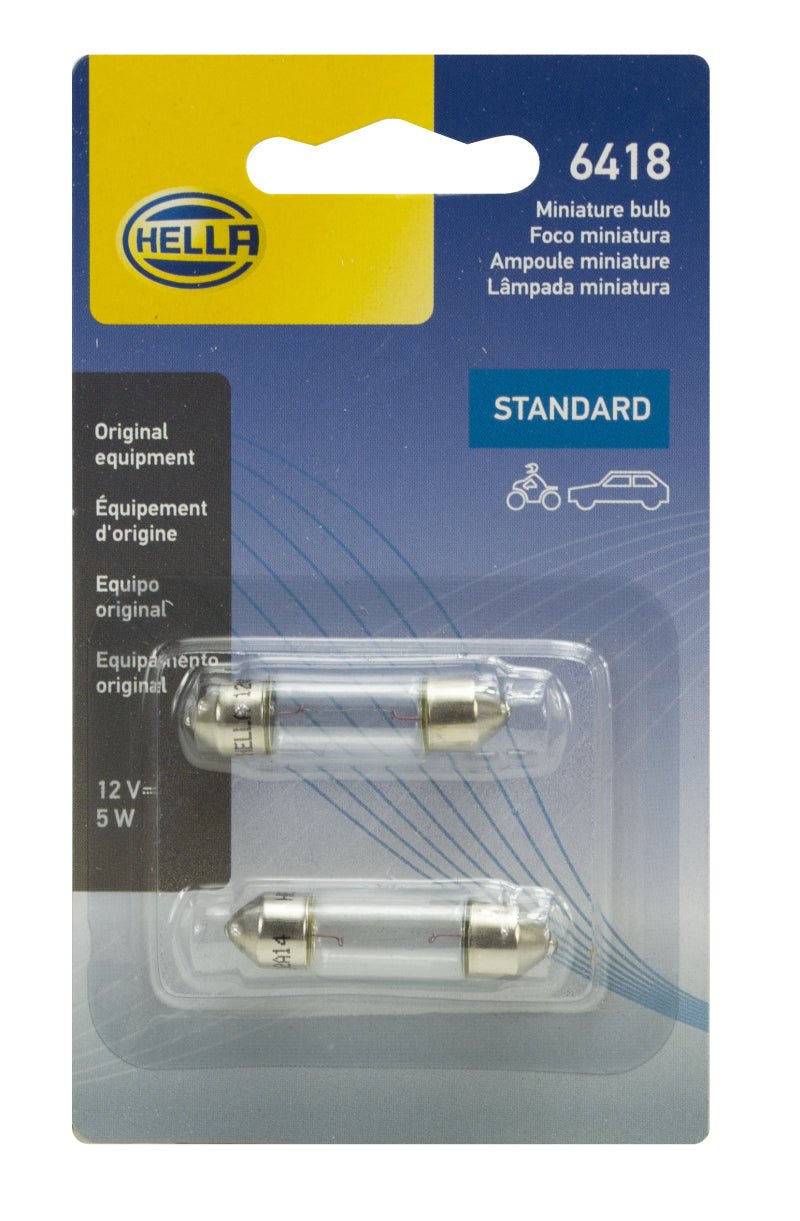 Hella - Hella Bulb 6418 12V 5W Sv858 T325 10X35 (2) - Demon Performance