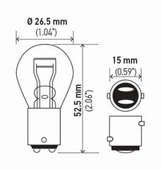 Hella - Hella Bulb 7225 12V 21/4W Baz15D S8 (2) - Demon Performance