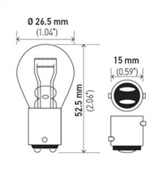 Hella - Hella Bulb 7225 12V 21/4W BAZ15d S8 - Demon Performance