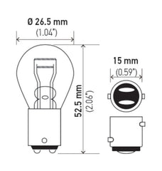 Hella - Hella Bulb 7225 12V 21/4W BAZ15d S8 - Demon Performance