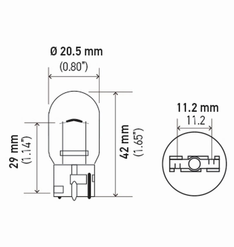Hella - Hella Bulb 7440 12V 21W W3X16D T65 (2) - Demon Performance