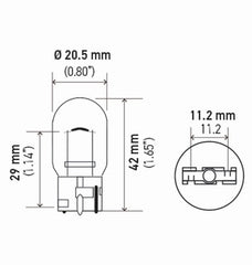 Hella - Hella Bulb 7440 12V 21W W3X16D T65 (2) - Demon Performance