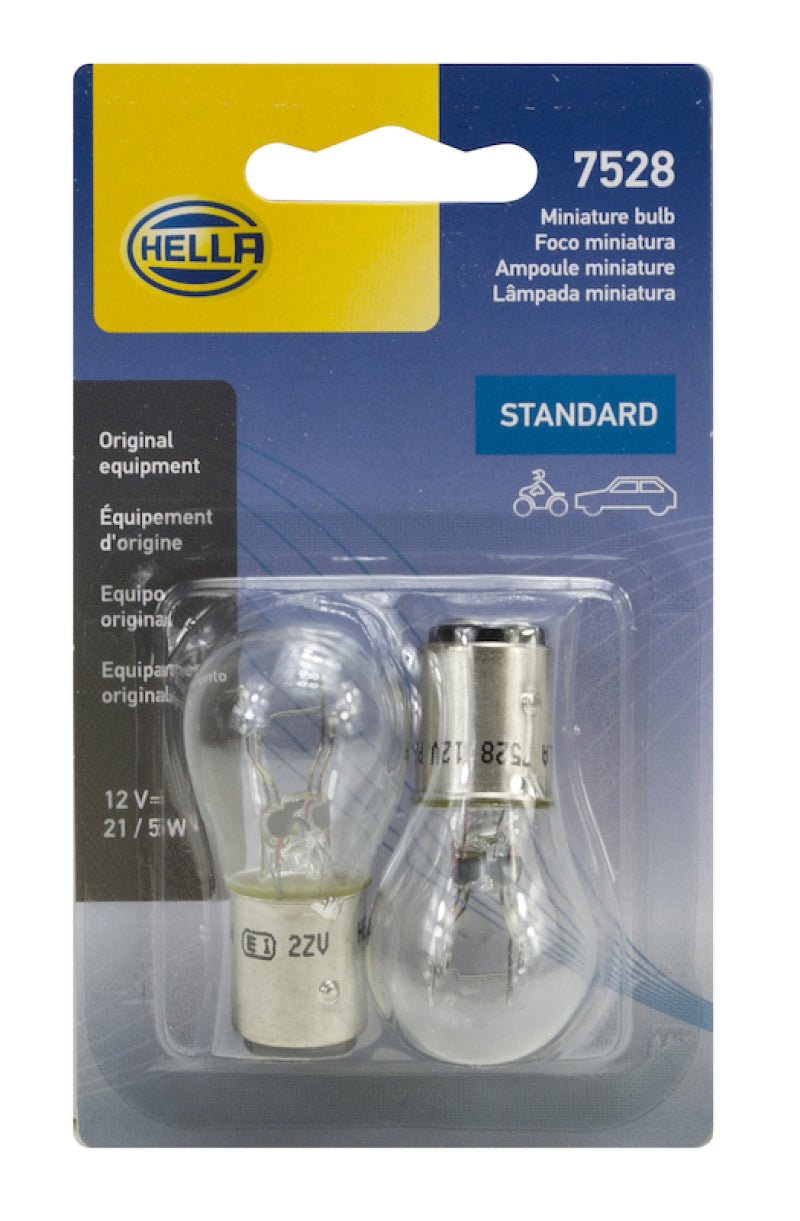Hella - Hella Bulb 7528 12V 21/5W Bay15D S8 (2) - Demon Performance