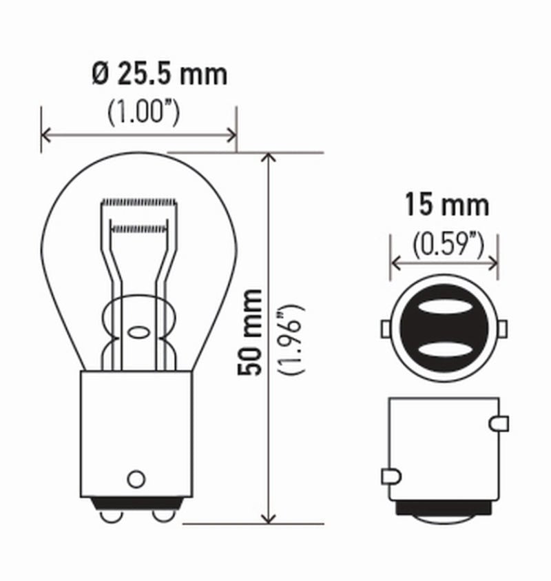 Hella - Hella Bulb 7528 12V 21/5W Bay15D S8 (2) - Demon Performance