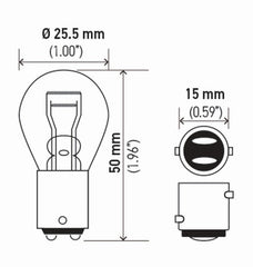 Hella - Hella Bulb 7528 12V 21/5W Bay15D S8 (2) - Demon Performance