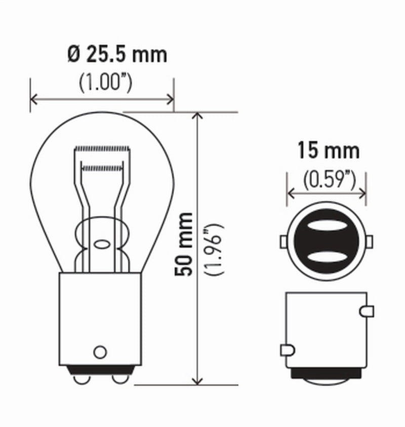 Hella - Hella Bulb 7528 12V 21/5W Bay15D S8 Sb - Demon Performance