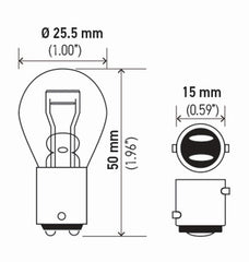 Hella - Hella Bulb 7528 12V 21/5W Bay15D S8 Sb - Demon Performance