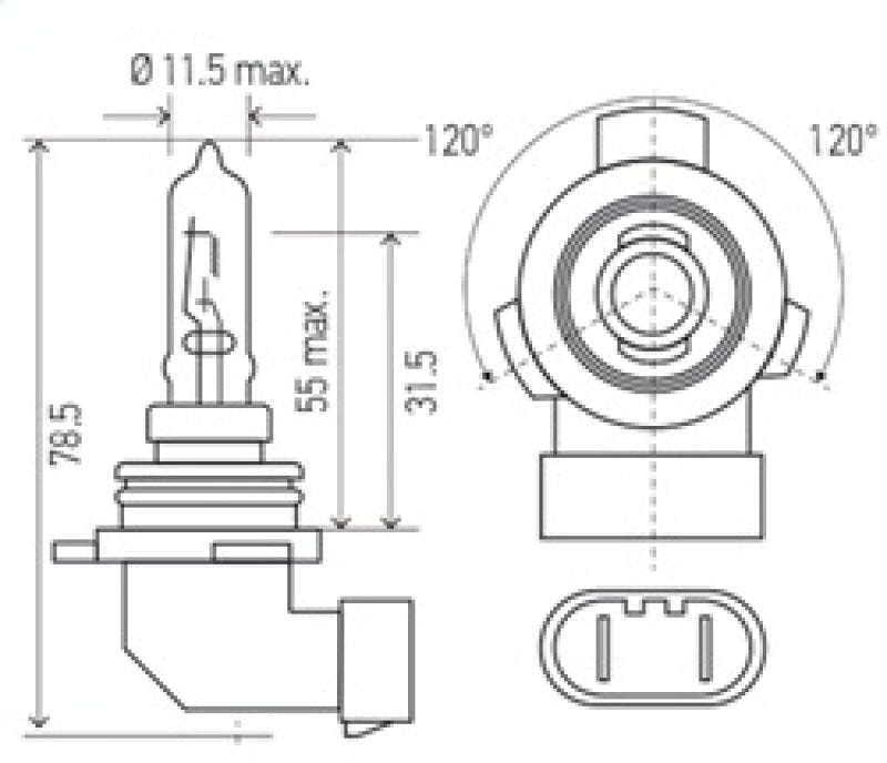 Hella - Hella Bulb 9012LL/HIR2 12V 55W PX22d - Demon Performance