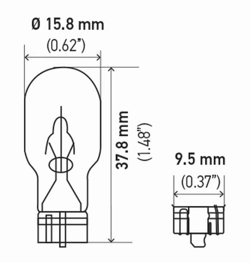 Hella - Hella Bulb 921 12V 16W W21X95D T5 (2) - Demon Performance