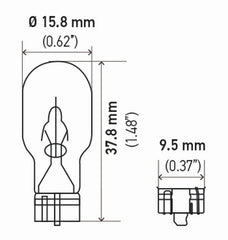 Hella - Hella Bulb 921 12V 16W W21X95D T5 (2) - Demon Performance