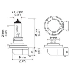 Hella - Hella Bulb H11 12V 55W PGJ19 - 2 T4 LONG LIFE - Demon Performance