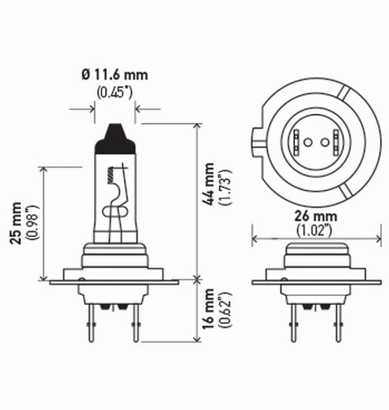 Hella - Hella Bulb H7 12V 55W Px26D T4625 (2) - Demon Performance