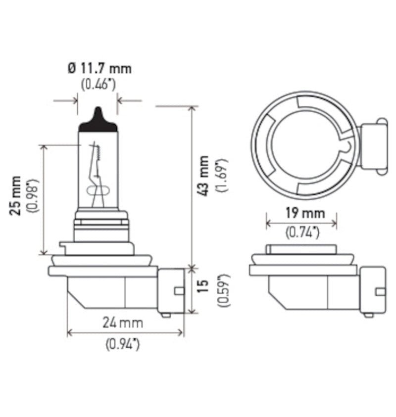 Hella - Hella Bulb H8 12V 35W PGJ19 - 1 T4 - Demon Performance