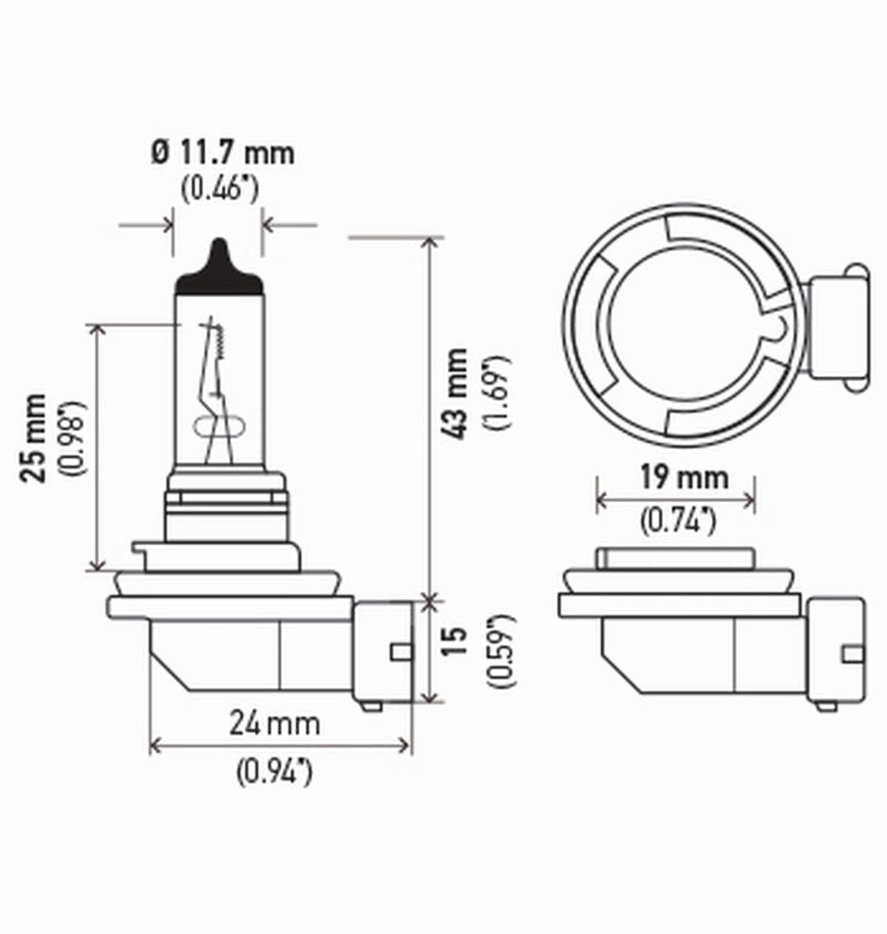 Hella - Hella Bulb H8 12V 35W Pgj191 T4 (2) - Demon Performance