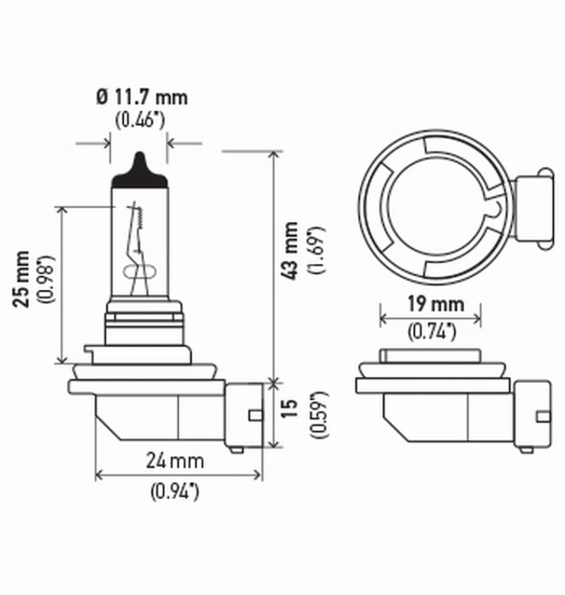 Hella - Hella Bulb H8 12V 35W Pgj191 T4 (2) - Demon Performance
