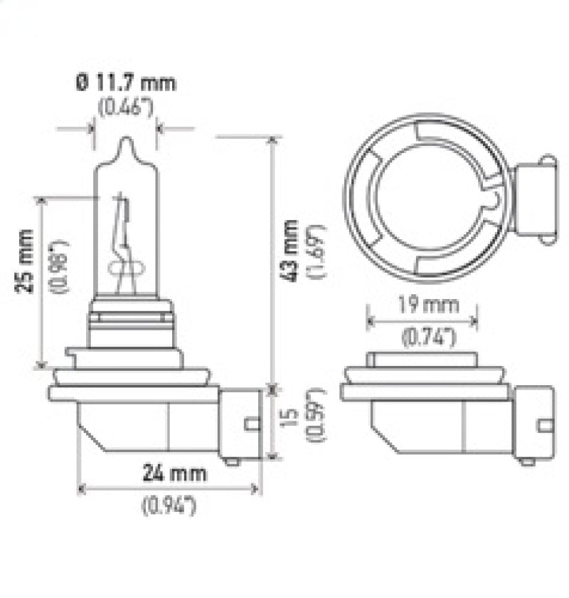 Hella - Hella Bulb H9 12V 65W PGJ19 - 5 T4 - Demon Performance