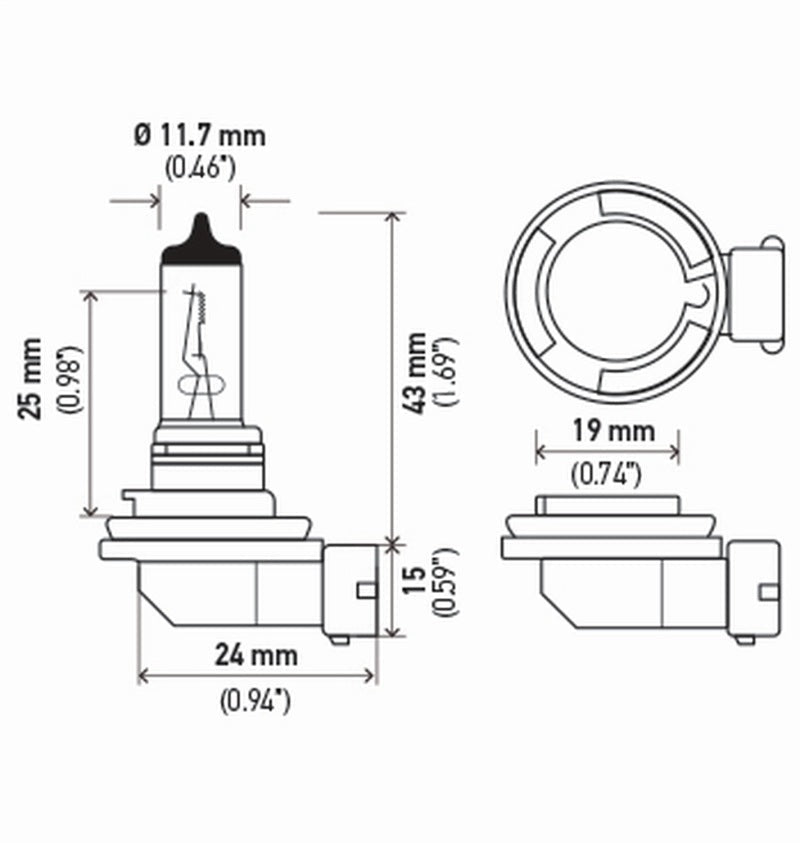 Hella - Hella H11 12V 55W PGJ19 - 2 HP2.0 Performance Halogen Bulb - Pair - Demon Performance