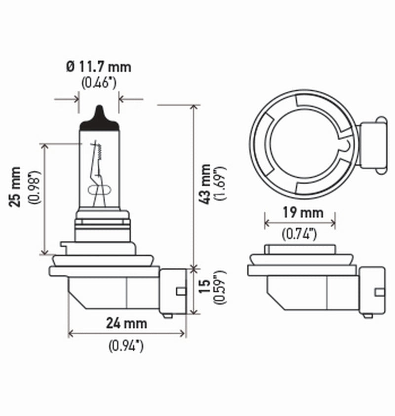 Hella - Hella H11 12V 55W PGJ19 - 2 T4 +50 Performance Halogen Bulb - Pair - Demon Performance