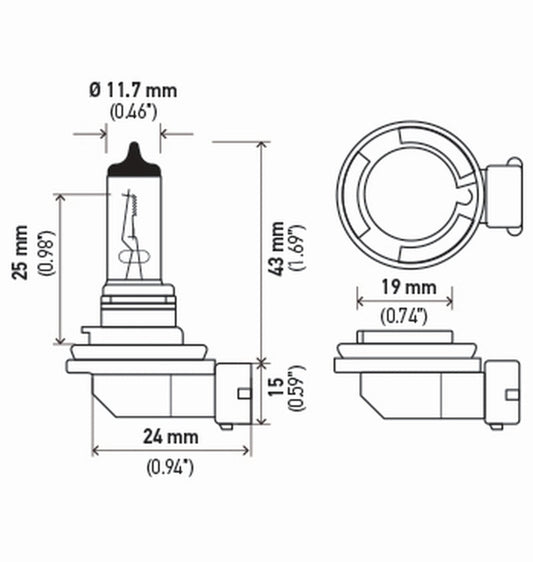 Hella - Hella H11 12V 55W PGJ19 - 2 T4 +50 Performance Halogen Bulb - Pair - Demon Performance