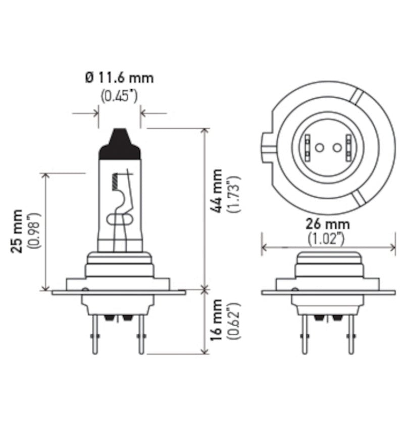 Hella - Hella High Wattage Bulb H7 12V 100W PX26d T4.6 - Demon Performance