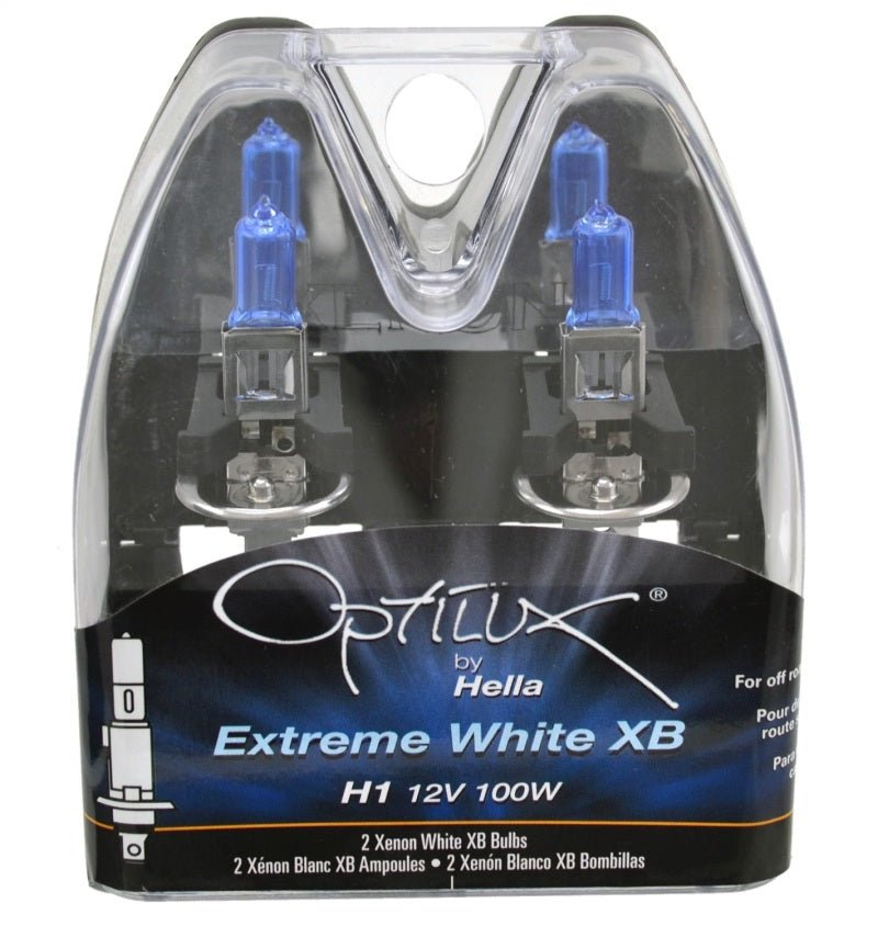 Hella - Hella Optilux H1 100W XB Extreme White Bulbs (Pair) - Demon Performance