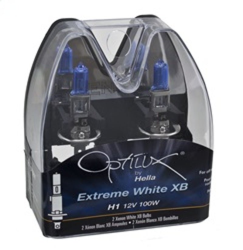 Hella - Hella Optilux H1 100W XB Extreme White Bulbs (Pair) - Demon Performance