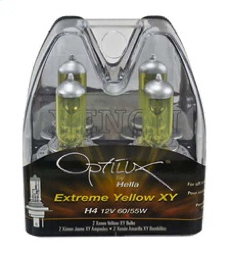 Hella - Hella Optilux H4 12V / 60/55W XY Xenon Yellow Bulb - Demon Performance