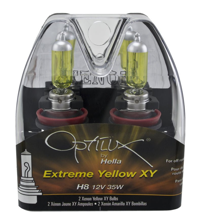 Hella - Hella Optilux XY Series H8 Xenon Halogen Bulb 12V 35W Fog Bulbs - Pair - Demon Performance