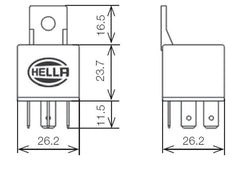 Hella - Hella Relay 12V 20/40A Spdt Res Bkt - Demon Performance