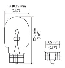 Hella - Hella Universal Clear T3.25 Incandescent 12V 3W Bulb (MOQ 10) - Demon Performance
