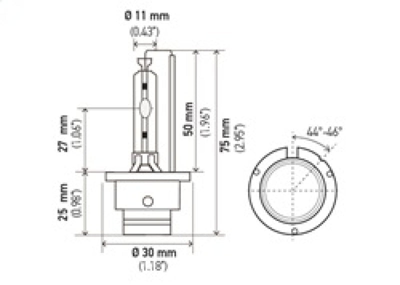 Hella - Hella Xenon D2S Bulb P32 - 2d 85V 35W 4300k - Demon Performance