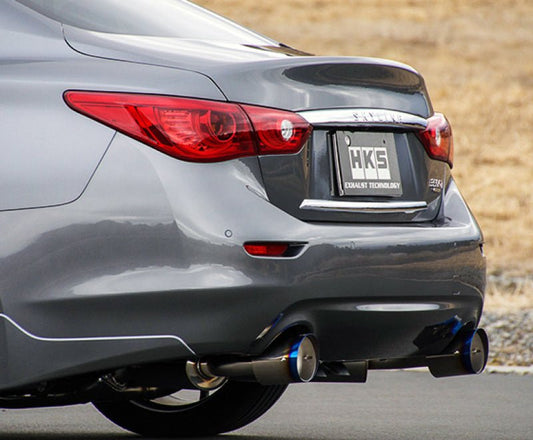 HKS - HKS Infiniti Q50 Hybrid VQ37 Dual Hi - Power Titanium Tip Catback Exhaust - Demon Performance