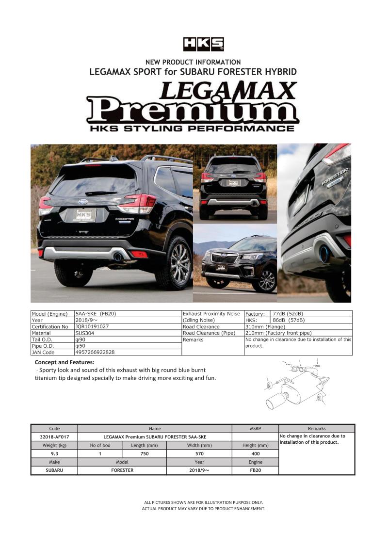 HKS - HKS LEGAMAX Premium Subaru Forester 5AA - SKE - Demon Performance