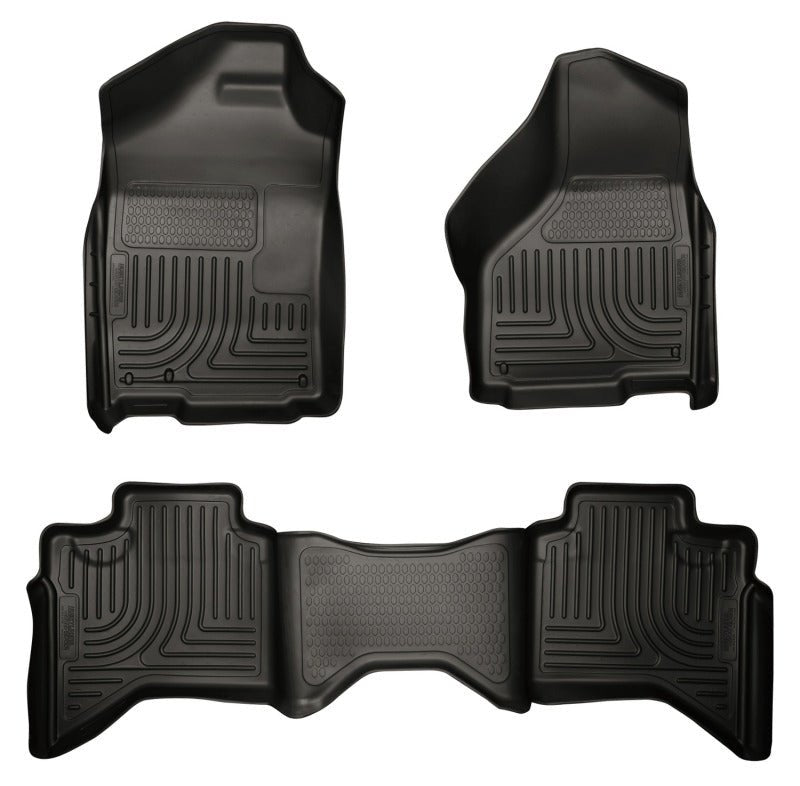 Husky Liners - Husky Liners 09 - 12 Dodge Ram 1500 Quad Cab WeatherBeater Black Front & Second Seat Floor Liner - Demon Performance