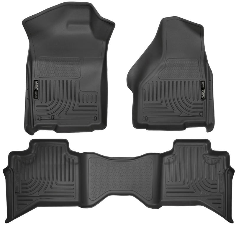 Husky Liners - Husky Liners 09 - 12 Dodge Ram 1500 Quad Cab WeatherBeater Black Front & Second Seat Floor Liner - Demon Performance