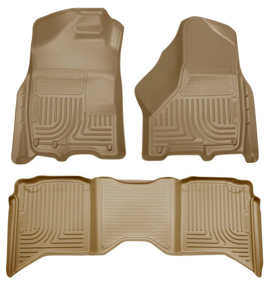Husky Liners - Husky Liners 2012 Dodge Ram 1500/2500/3500 Crew Cab WeatherBeater Combo Tan Floor Liners - Demon Performance
