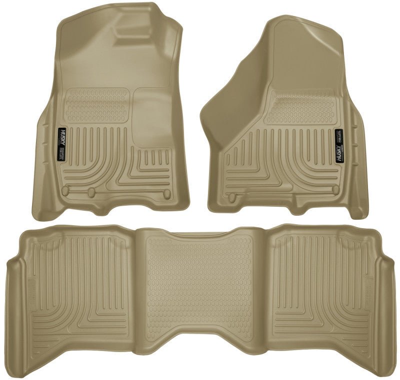 Husky Liners - Husky Liners 2012 Dodge Ram 1500/2500/3500 Crew Cab WeatherBeater Combo Tan Floor Liners - Demon Performance