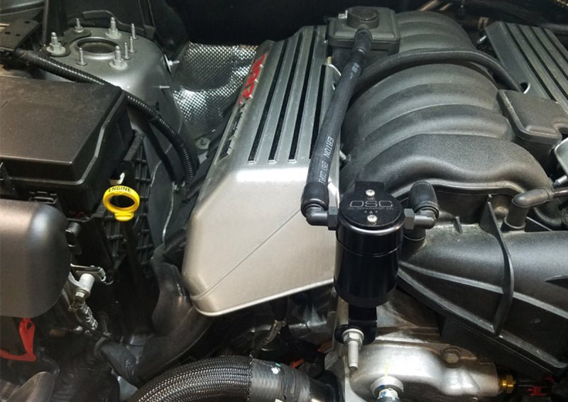 J&L - J&L 11 - 24 Dodge Charger SRT 6.4L Hemi Passenger Side Oil Separator 3.0 - Black Anodized - Demon Performance